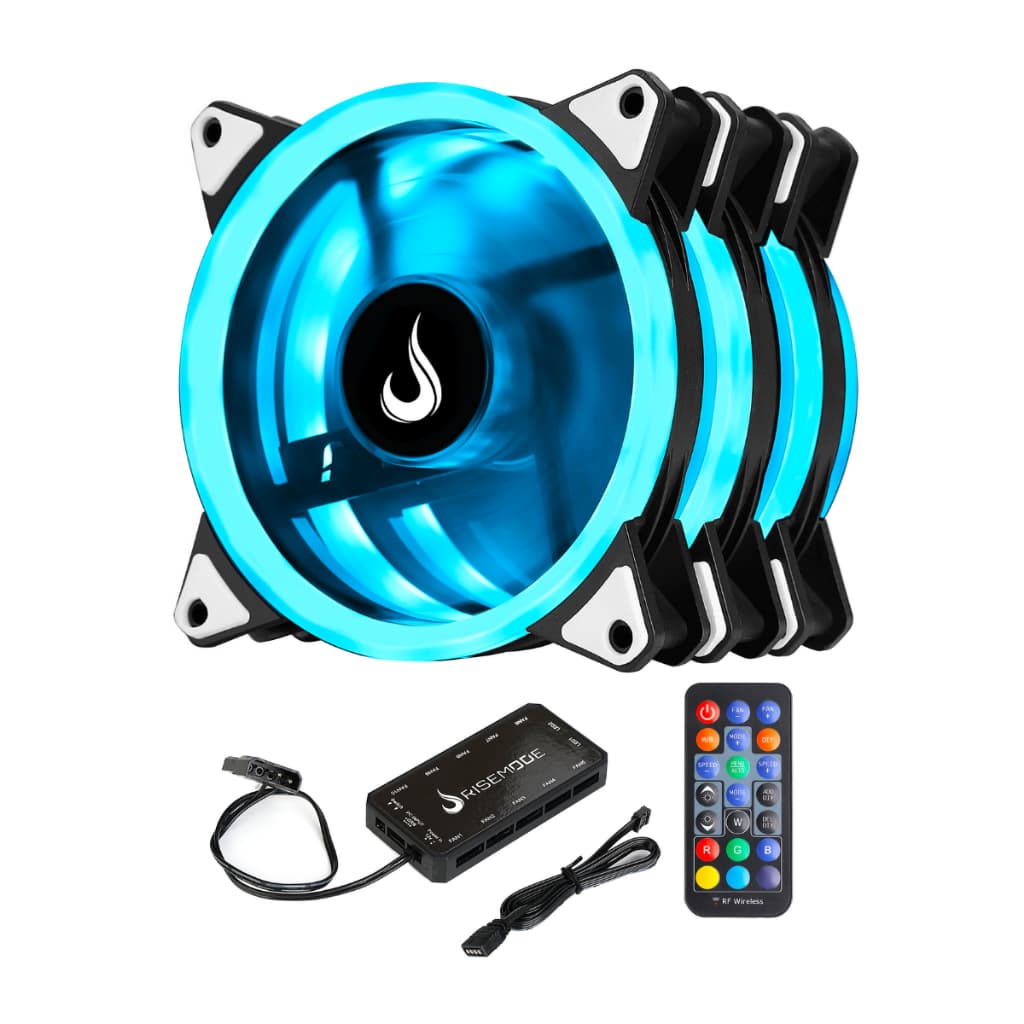 Kit 3 Cooler Fan Gamer | Rise Mode | Smart RGB 12v | 120mm | 6p Controladora