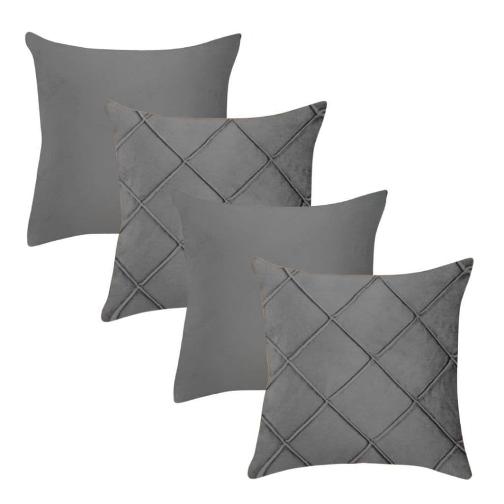 Kit 2 Almofadas Lisas + 2 Almofadas Drapeada X Cheias Decorativas