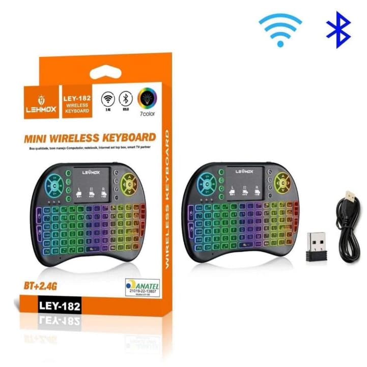 MINI TECLADO WIRELESS KEYBOARD SEM FIO, COR DO TECLADO SORTIDAS