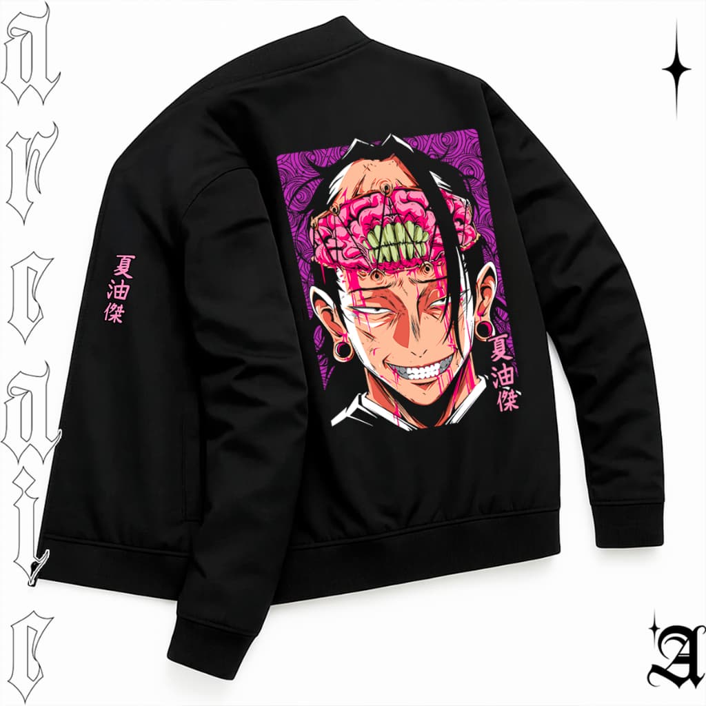 Jaqueta Esportiva Masculina Bomber Academia Suguru Geto Maldição Streetwear Jujutsu Kaisen