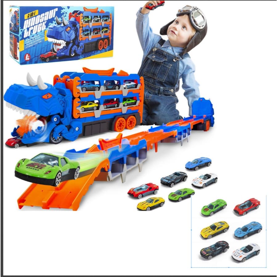Caminhão De Engolir Dinossauro com kit de 6 carrinhos - A Diversão Está Garantida! 🚗 YM5500-