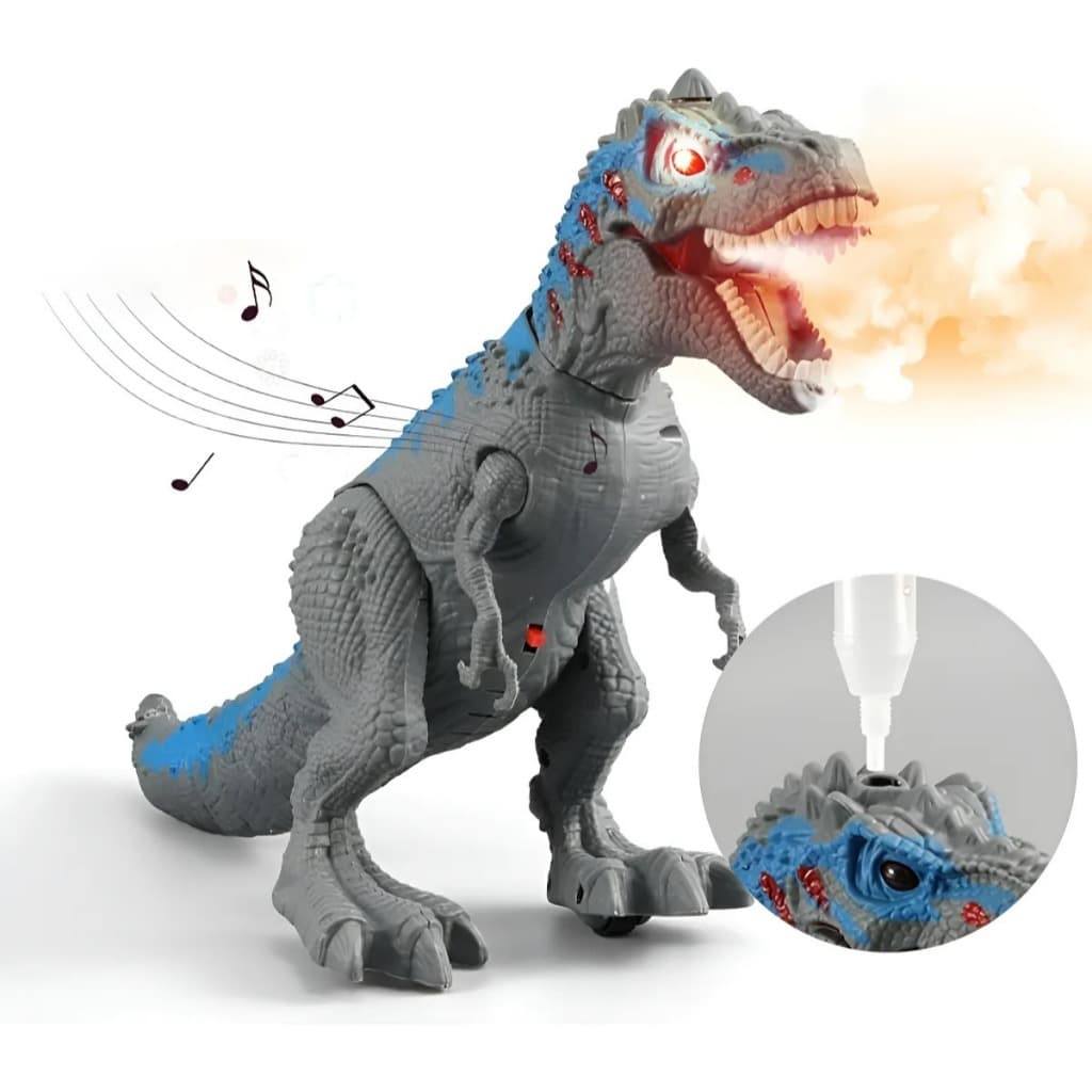 Dinossauro  Brinquedo Rex Solta Fumaça Anda Som Luz Dino Solta Fumaça