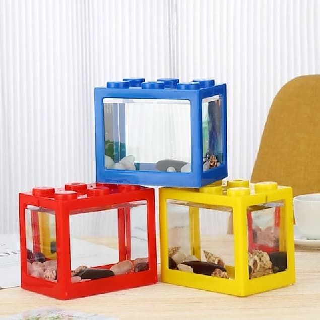 Mini Aquários Ecológicos Criativos Multicolor Empilháveis Blocos Decoração Peixe