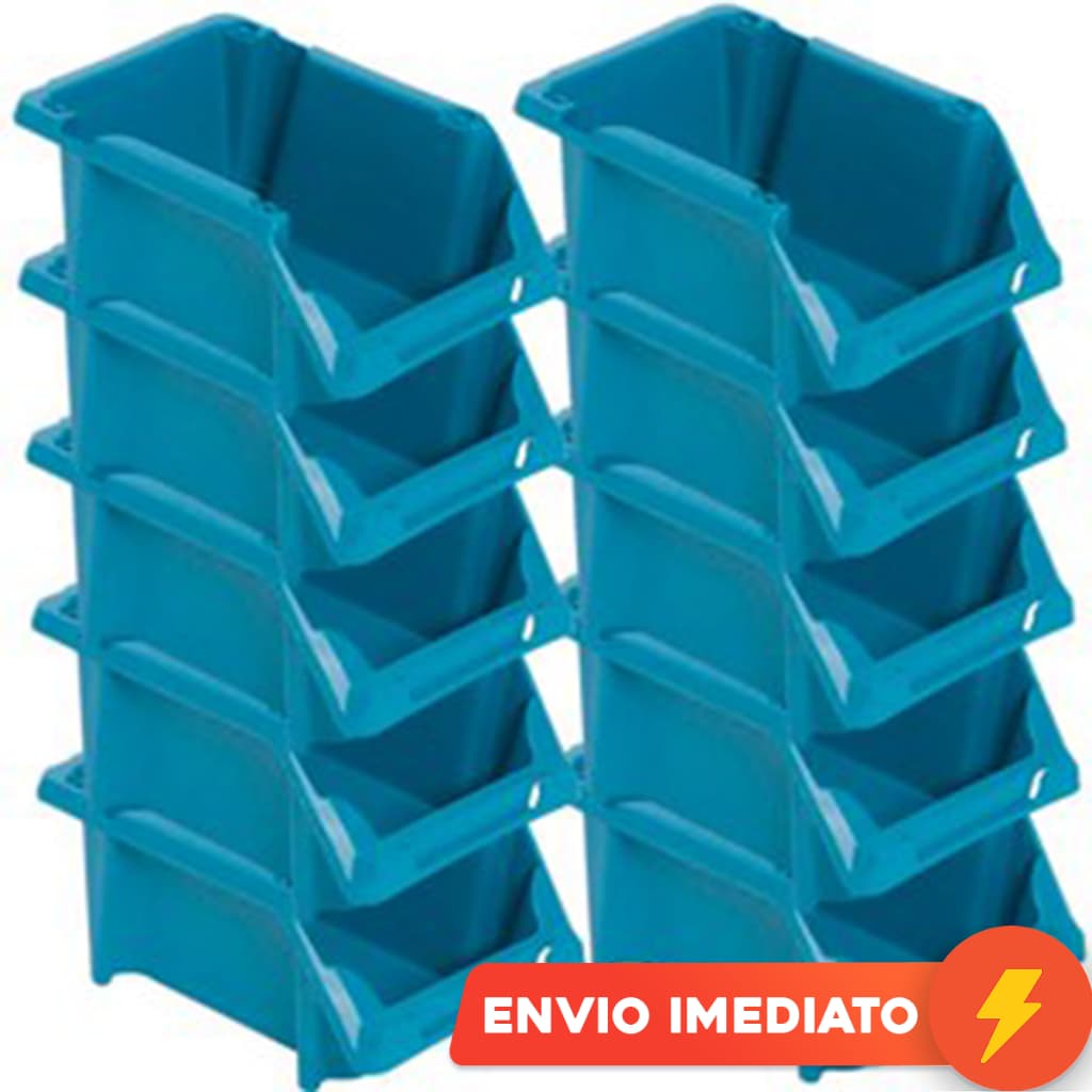 10 Gaveteiros Organizador Caixas Bin N° 3 Gaveta Plástica Empilhavel Parafusos Prateleira Organiza
