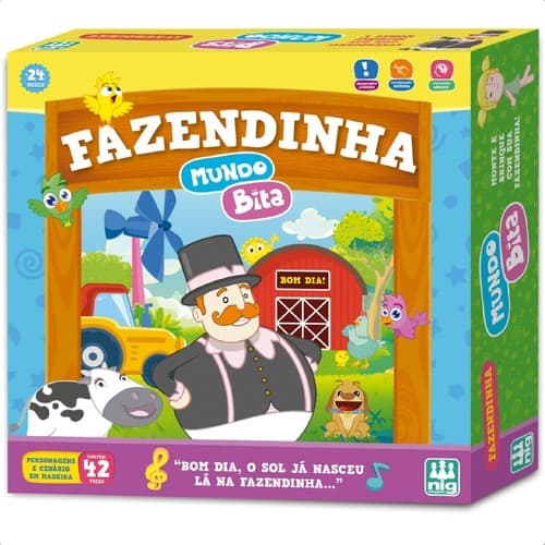 Brinquedo Infantil Fazendinha Mundo Bita 42 Pcs Nig 0693