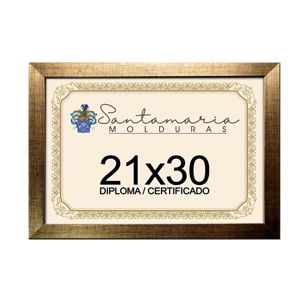 Moldura Porta Diploma Certificado A4 21x30 Bronze