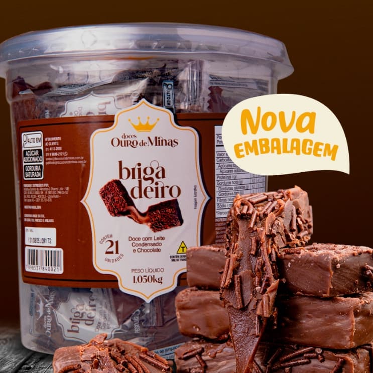 Brigadeiro Ouro de Minas 1,05kg – 21 Unidades | Sabor Caseiro de Minas
