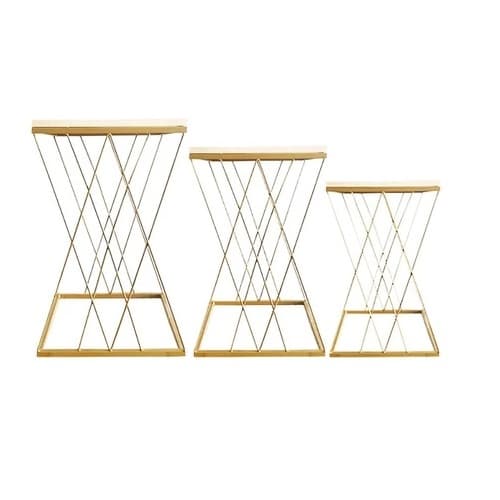 Trio de Mesa em Ferro Treliça Kit Com 3 Peças Festa Decoração