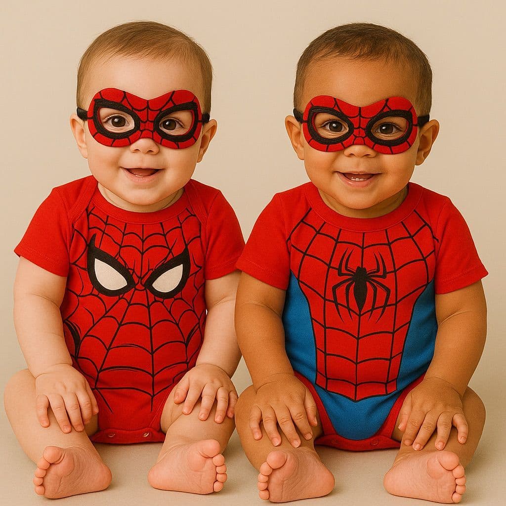Body temático para mesversario Body + Máscara Homem aranha Body Super herois Fantsia para bebê spider man Body miranha