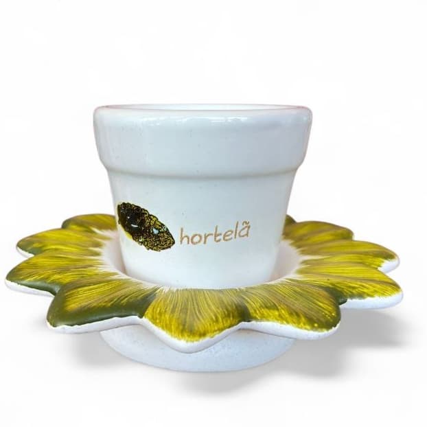 Vaso Cachepot Para Plantas, Suculentas Decoração Arranjo - Vaso Com Prato Cerâmica