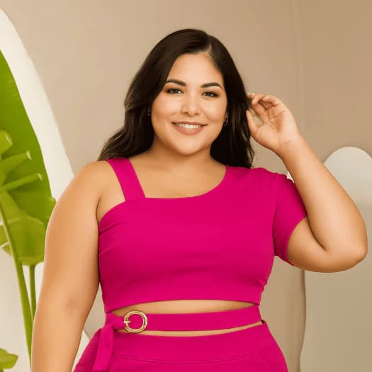 Cropped Plus Size Feminino com Argola Assimétrico – Moda Verão, Estilo Moderno, Tecido Confortável G ao G2, Promoção.