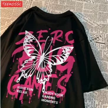 Camiseta Feminina Borboleta Butterfly Blusinha Camisa Algodão Estilo Urbano