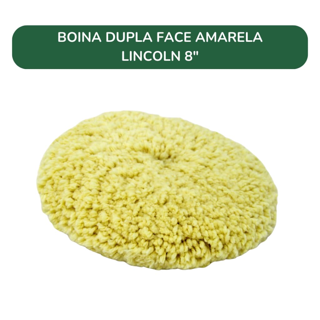 Boina de Lã Dupla Face Amarela Lincoln 8" - Refino