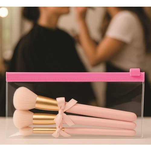 Estojo Organizador zip Rosa 22 x 9  Kit