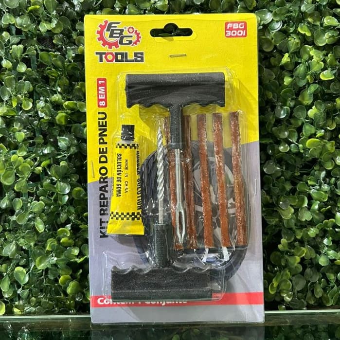 Kit Rápido de Reparo para Pneus - 6 em 1