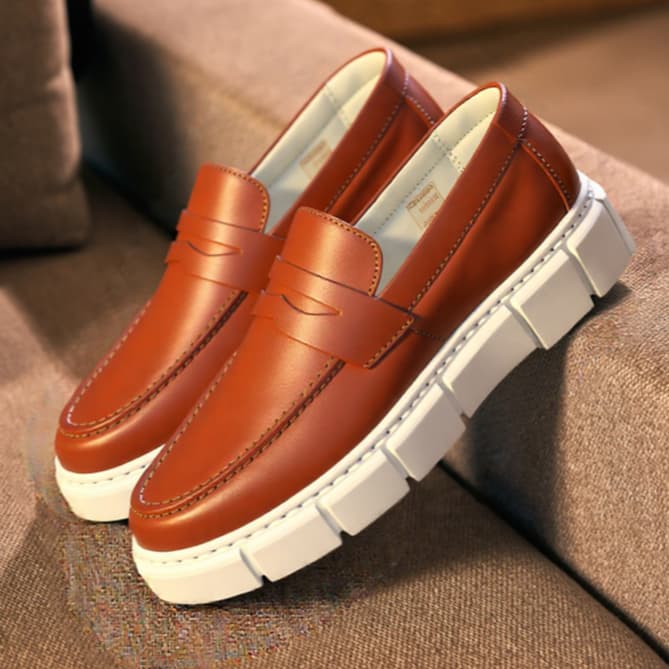 Slip On Masculino Mocassim Solado Alto 4cm Plataforma Casual Elegante Fino Social Confortável Tendência
