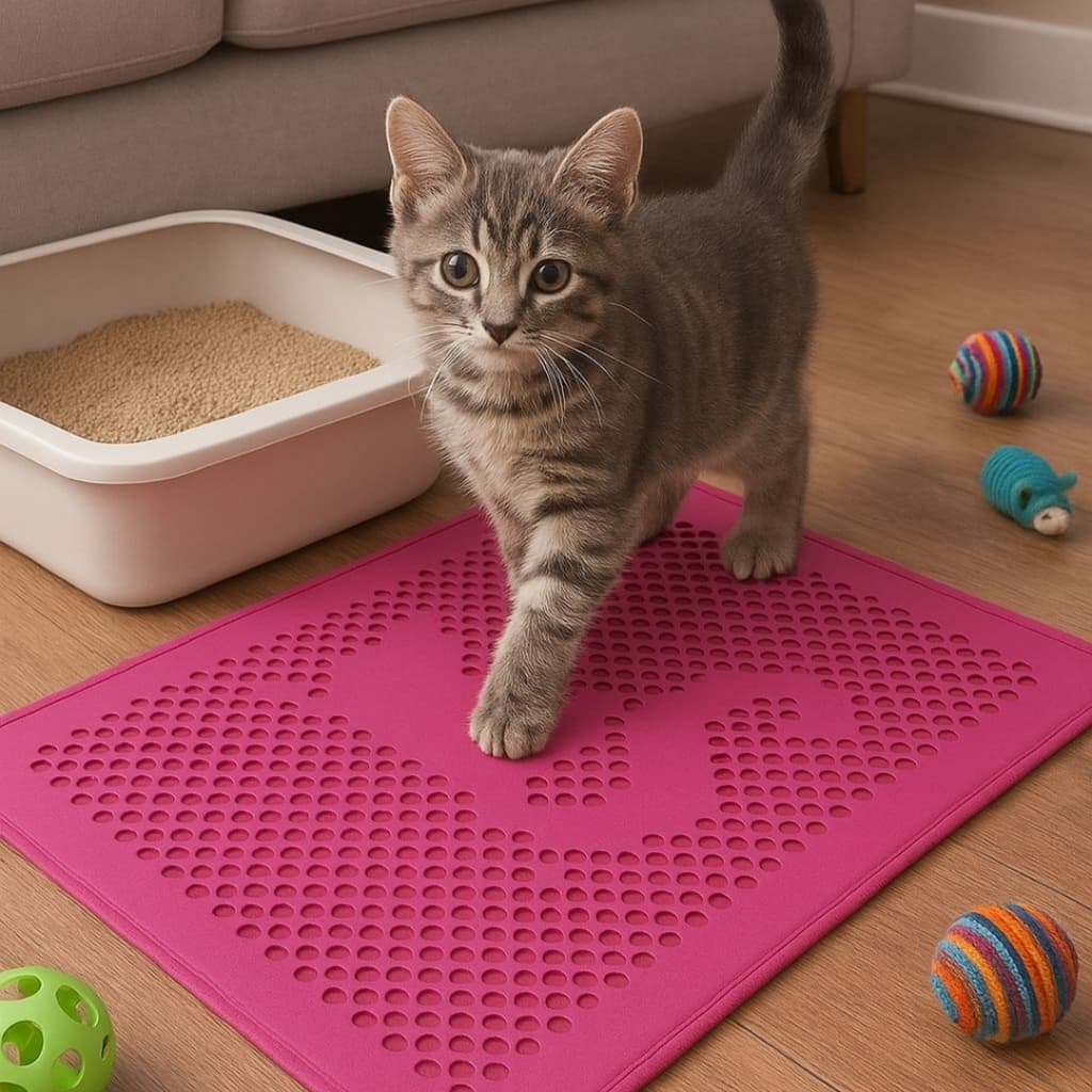Tapete Higiênico Para Gatos Anti Sujeira Limpa Patas Coletor De Areia Dupla Camada Diversas Cores