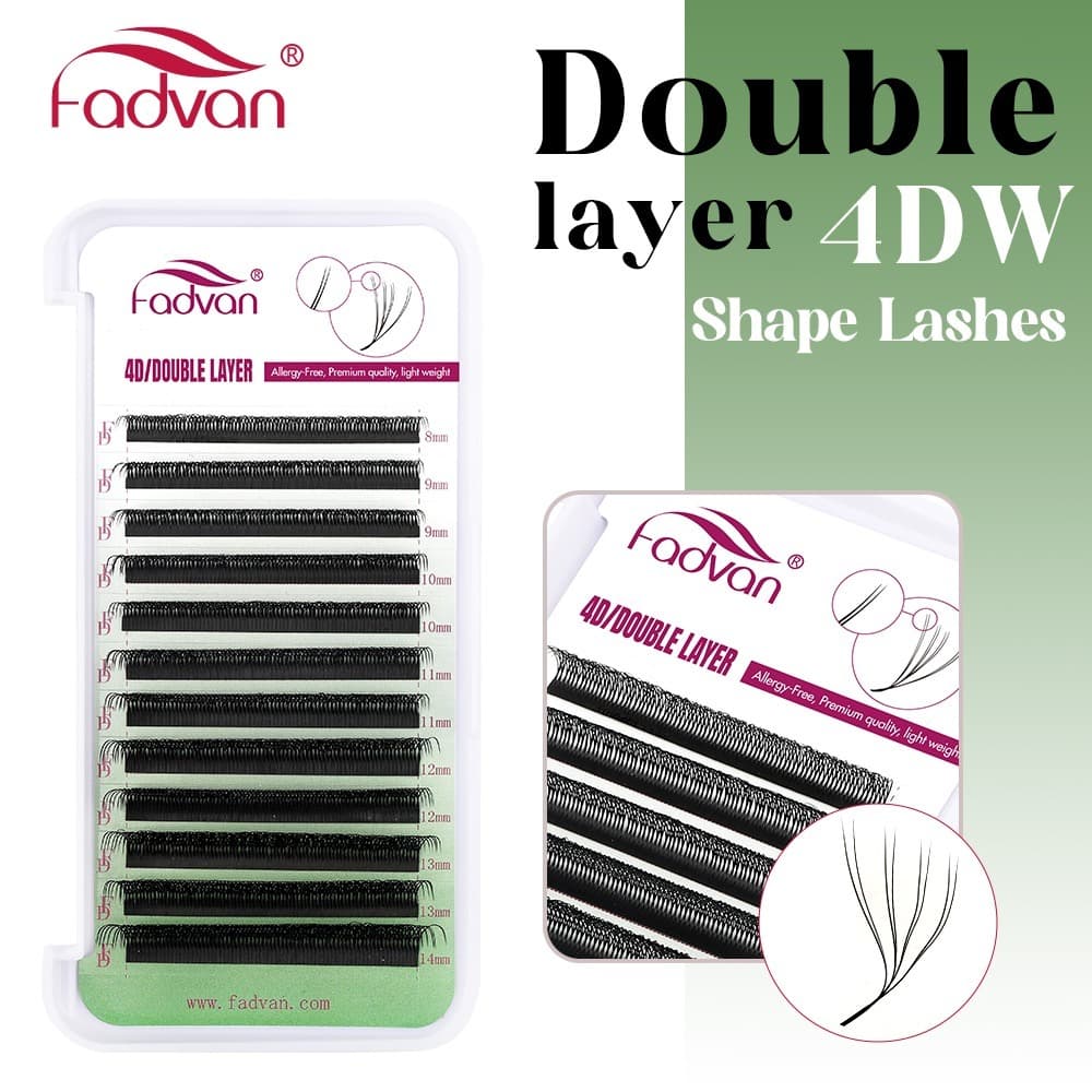 Cílios Fadvan 8DW (4D DUPLO) Alongamento Volume Extensão Cílios ENVIO IMEDIATO