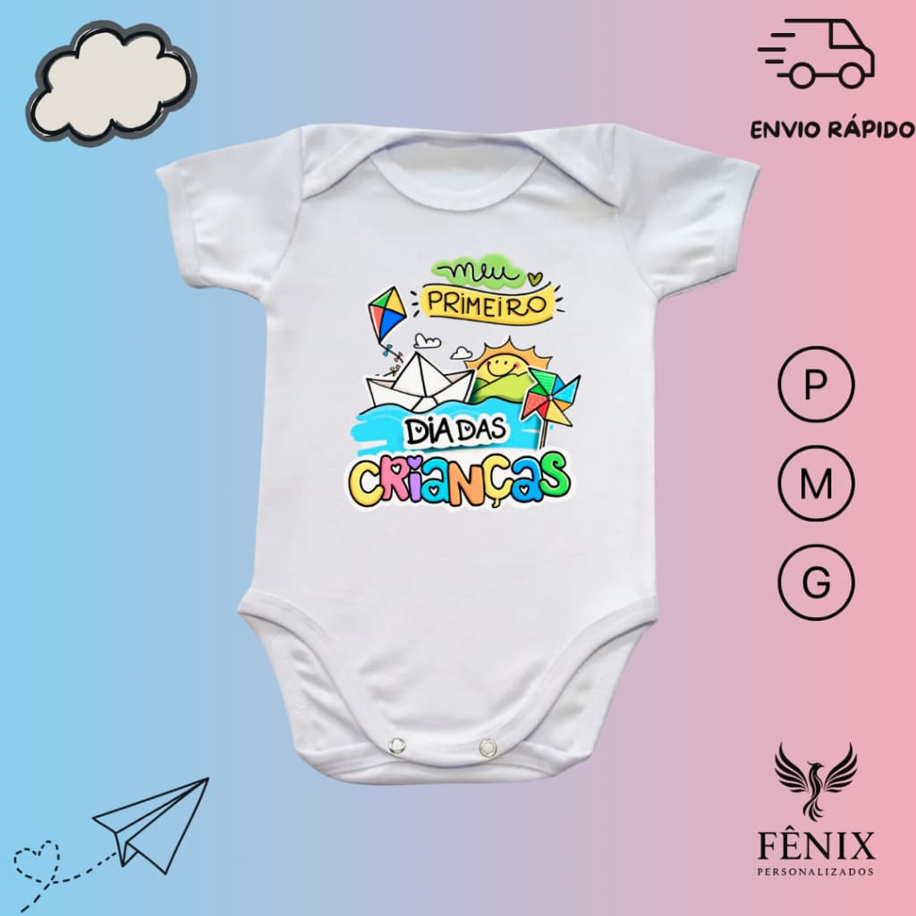 Body De Bebê Personalizado Meu Primeiro Dia Das Crianças Criativo Infantil