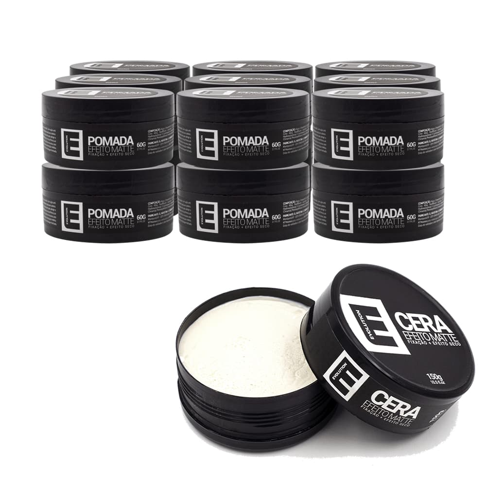 6 CERA MATTE 60GR + 1 CERA MATTE 150GR - EVOLUTION BARBER - CERA CABELO EFEITO SECO