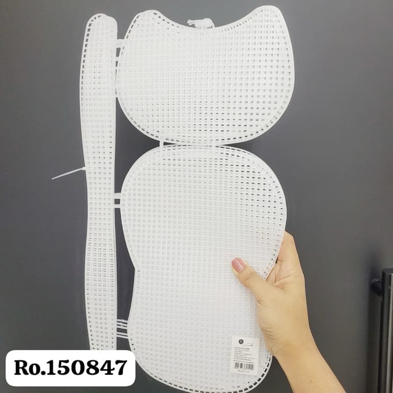 Tela Malha chenille pra bolsa plástica 19cmx14cm furo 5mm