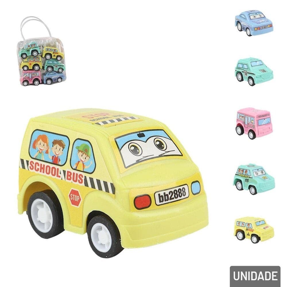 Carrinho de Fricção Plástico 06 Peças Sortidas