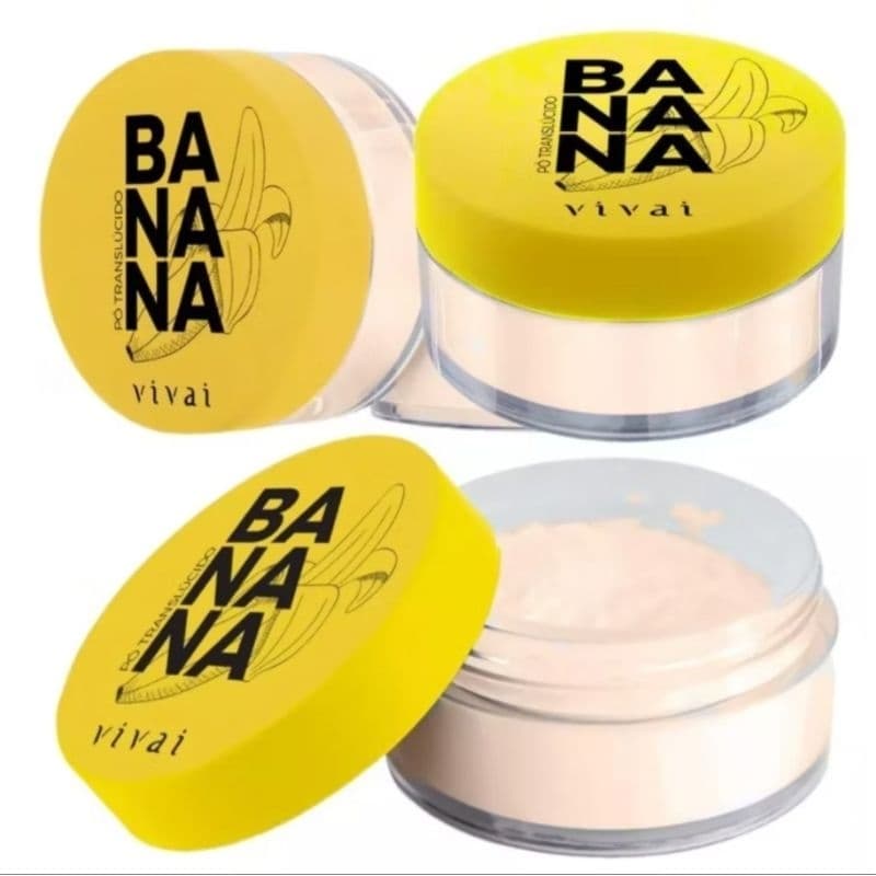 PÓ TRANSLÚCIDO DE BANANA- FIXADOR FACIAL - FINALIZADOR DE MAQUIAGEM -  VIVAI