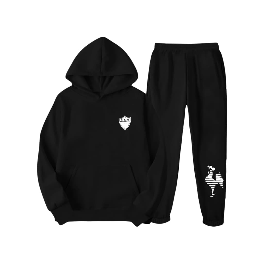 Conjunto Moletom Feminino Masculino Blusa de Frio Time Atletico Mineiro