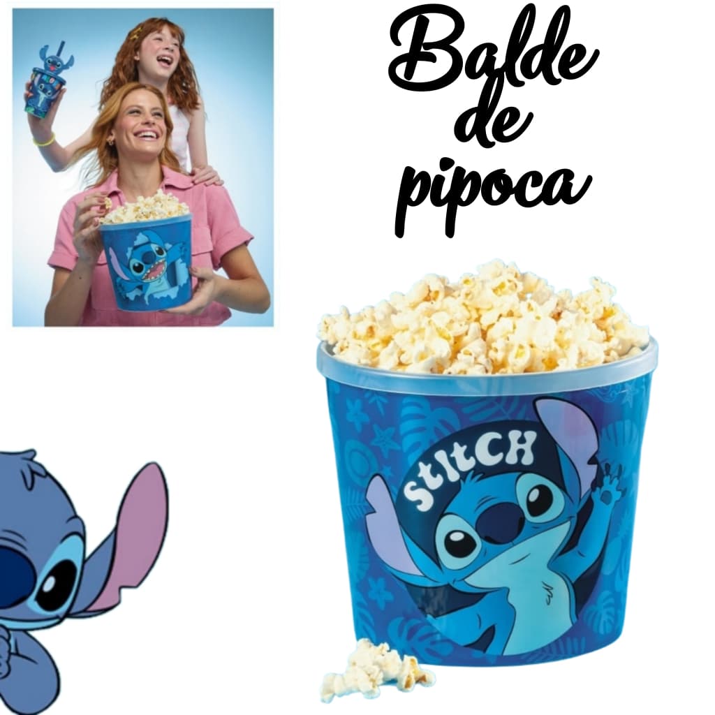 Balde para pipoca Stitch Disney