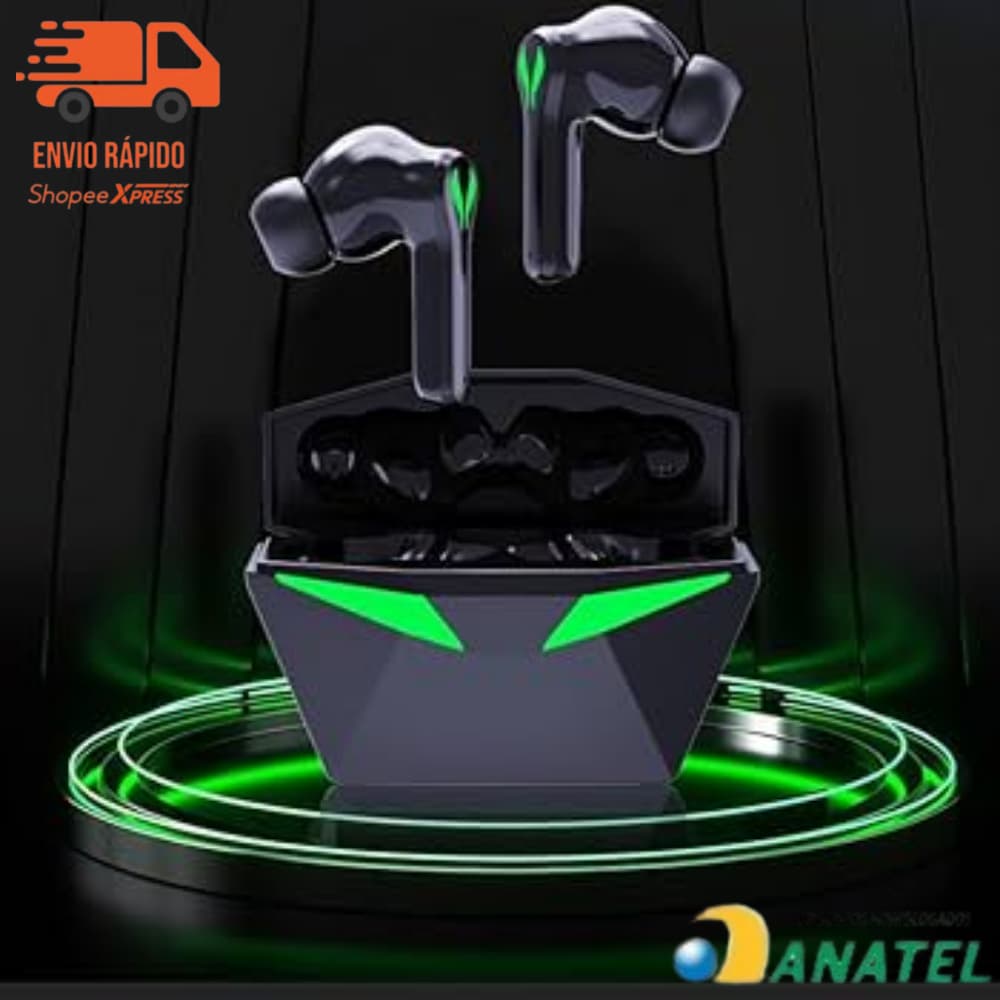 Fone De Ouvido Bluetooth Sem Fio TWS Gamer Com Microfone Display LED 5.3 Para Jogos Baixa Latência