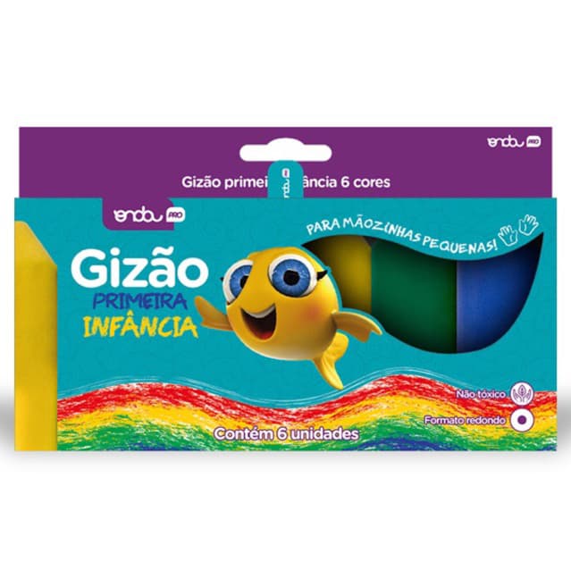 GIZAO DE CERA JUMBO 6 CORES MEU PRIMEIRO GIZ FUTURO INFANTIL BEBÊ CRIANÇA JUMBO ESCOLAR JARDIM MATERNAL