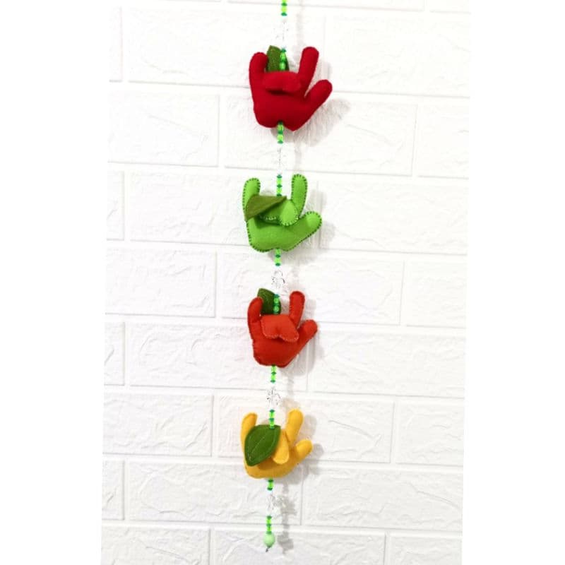 Enfeite Móbile de Frutas Sinal I LOVE YOU em Libras