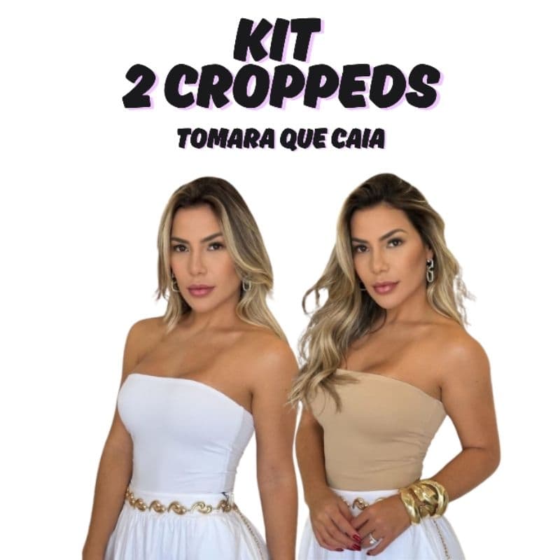 Kit com 2 Croppeds Estilo Blusa | Tomara Que Caia Tubinho Longo Slim | Suplex Premium e Caimento Perfeito