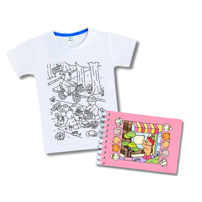 Kit De Livro Para Colorir BGoods Capa Dura 55 + Camisa para pintar PINTE E LAVE