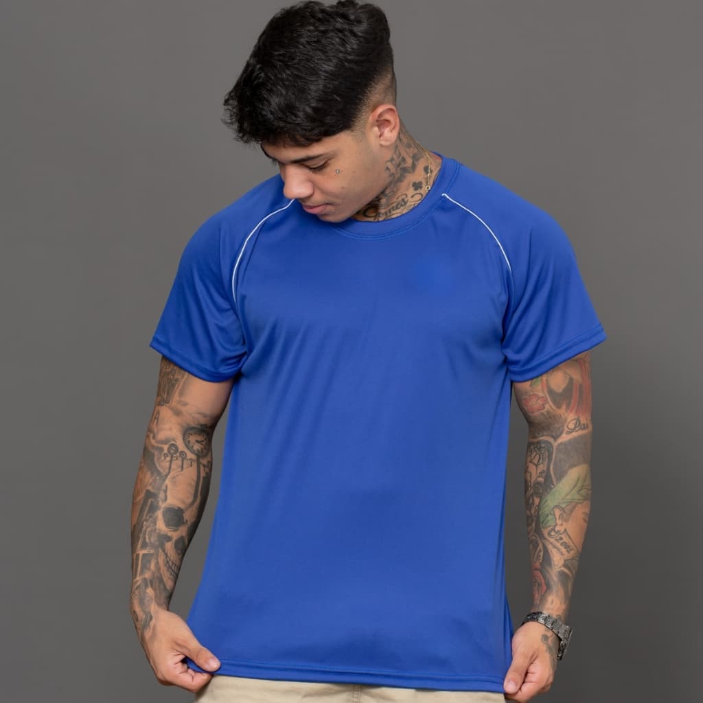 Camiseta Masculina Academia Poliester Fit Blusa Basica Manga Curta