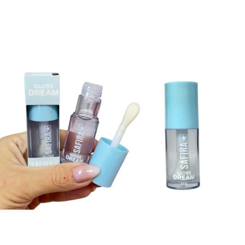 Lip Gloss Dream labial maquiagem Safira transparente brilho intenso textura leve acabamento radiante