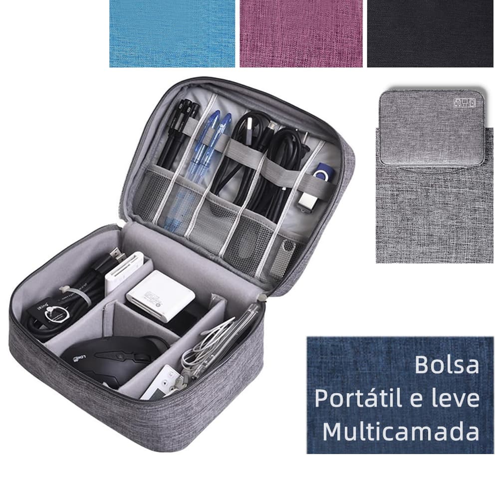 Bolsa De Armazenamento Bolsa Organizadora De Cabo De Dados Digital Portátil Eletrônica Viagem Necessário Camada Zíper