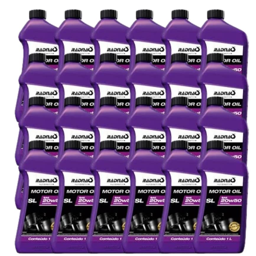 Kit Troca 24 Óleos Para Motor 20w50 Sl Sae Mineral Radnaq
