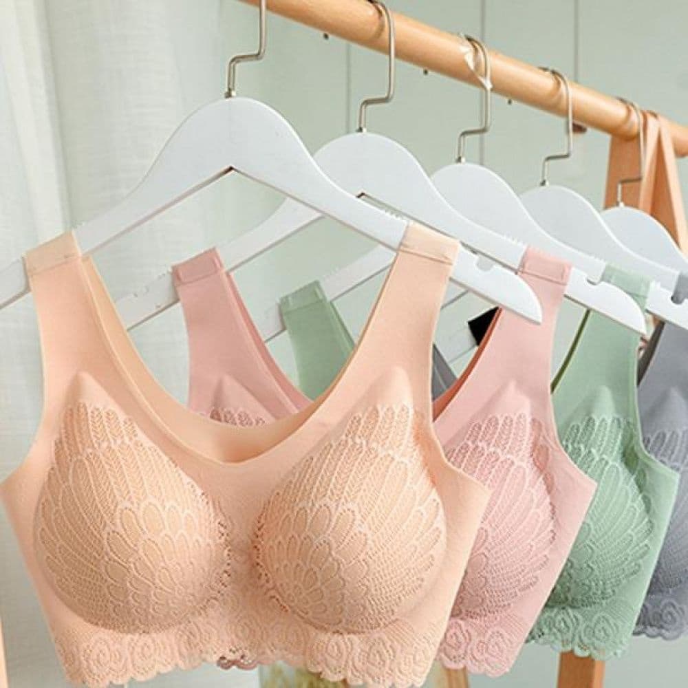 Top Sutiã Super Confortável 3D Top de Latex Sem Costura Bojo Removível Renda Sutiãs