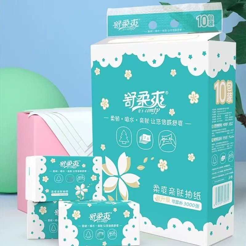 Papel higiênico doméstico toalha de mão macia 1000 folhas 3 camadas de espessura