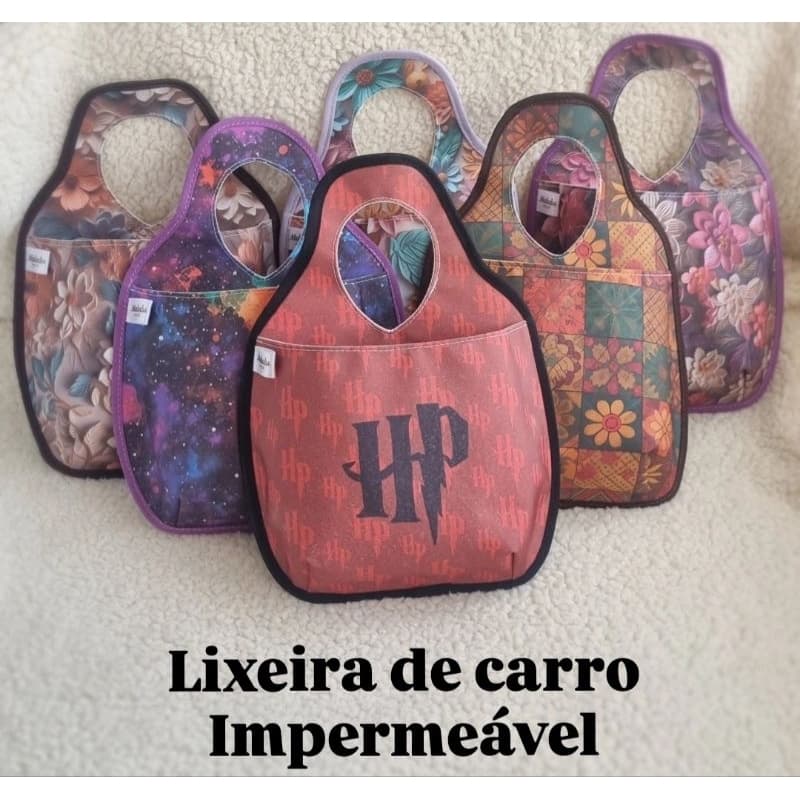 Lixeira para Carro Impermeável com Estampas Exclusivas