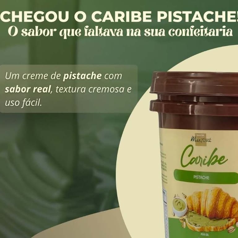 Recheio Creme Pistache Caribe Master martini 3kg Balde Para Bolo Tortas Doces