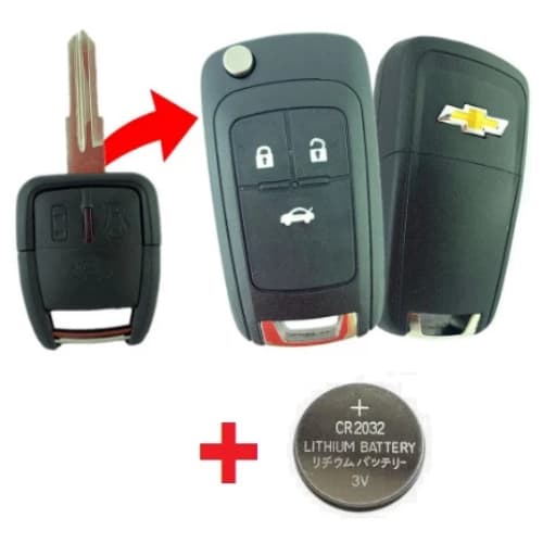 Chave Canivete GM Adaptação 3 Botões Astra Vectra Corsa Montana Agile Celta Prisma Classic + Bateria