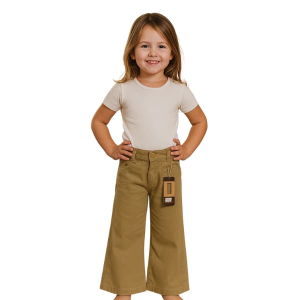 Calça pantalona wide leg infantil feminina