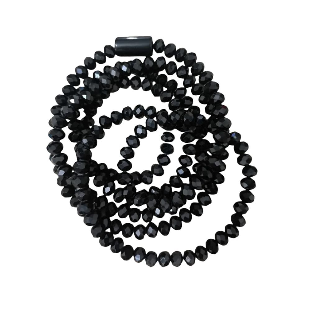 Guia Exu Cristal Preta 180 Contas 8mm Colar Proteção Espiritual Umbanda