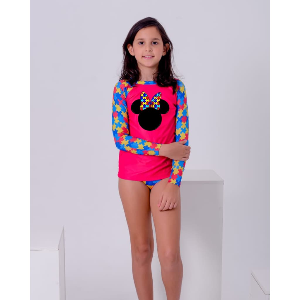 Kit Conjunto UV Infantil Menina Autista | Roupa Sensorial com Proteção Solar e Personalização