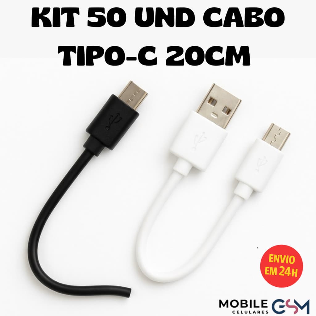Kit 50 Cabos 20cm Atacado Revenda - Escolha Seu Kit - Envio em 24 Horas