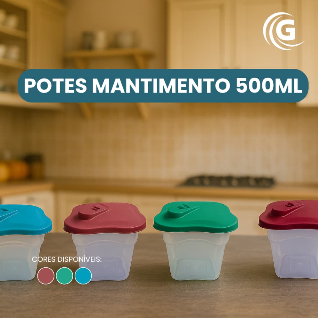 Kit de 5/10/15 Potes Plasticos Resistentes para Mantimentos