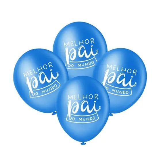 20 Bexigas Balão Bola Decorada Estampada Dia dos Pais Melhor Pai do Mundo N8 Piffer