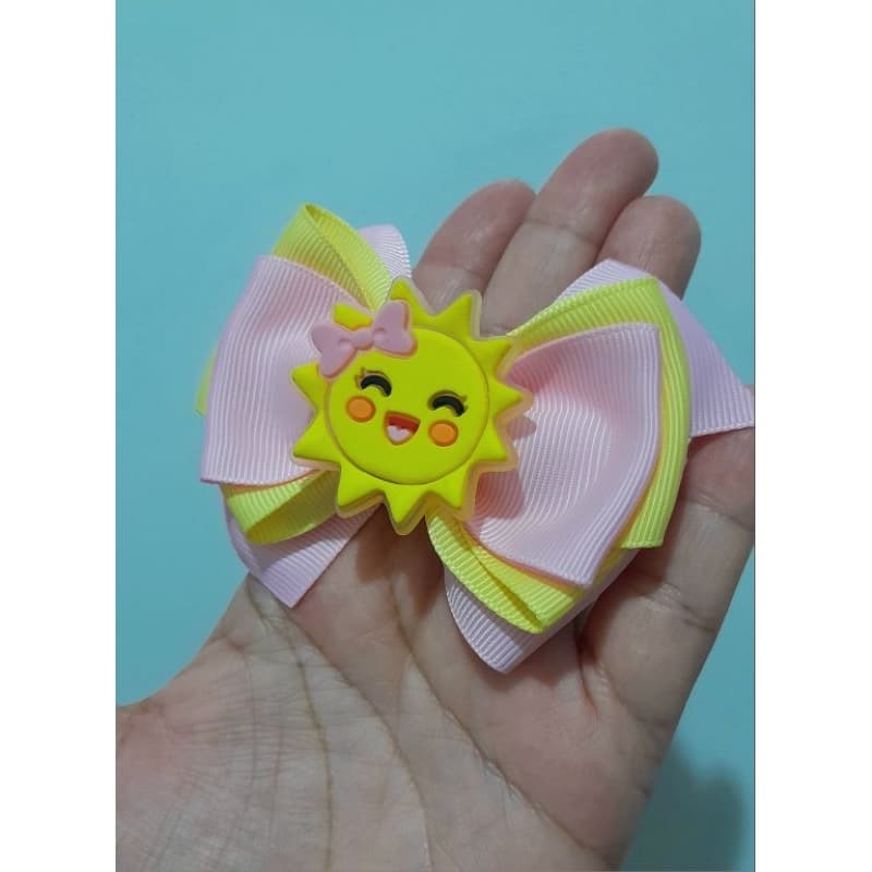 Laço Solzinho / Laço Sol / Laço infantil / Laço de cabelo /Laço rosa